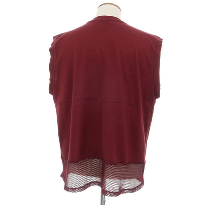 【中古】トーガ TOGA VIRILIS クルーネック メッシュ切り替え ノースリーブ カットソー ボルドー【サイズ46】【 状態ランクB 】【 メンズ 】