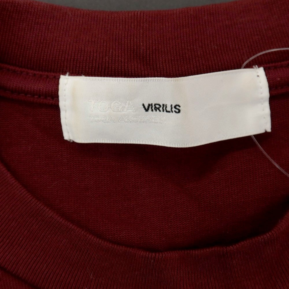 【中古】トーガ TOGA VIRILIS クルーネック メッシュ切り替え ノースリーブ カットソー ボルドー【サイズ46】【 状態ランクB 】【 メンズ 】