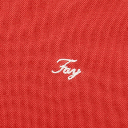 【中古】フェイ FAY コットン系 鹿の子 半袖ポロシャツ レッド【サイズS】【 状態ランクC 】【 メンズ 】