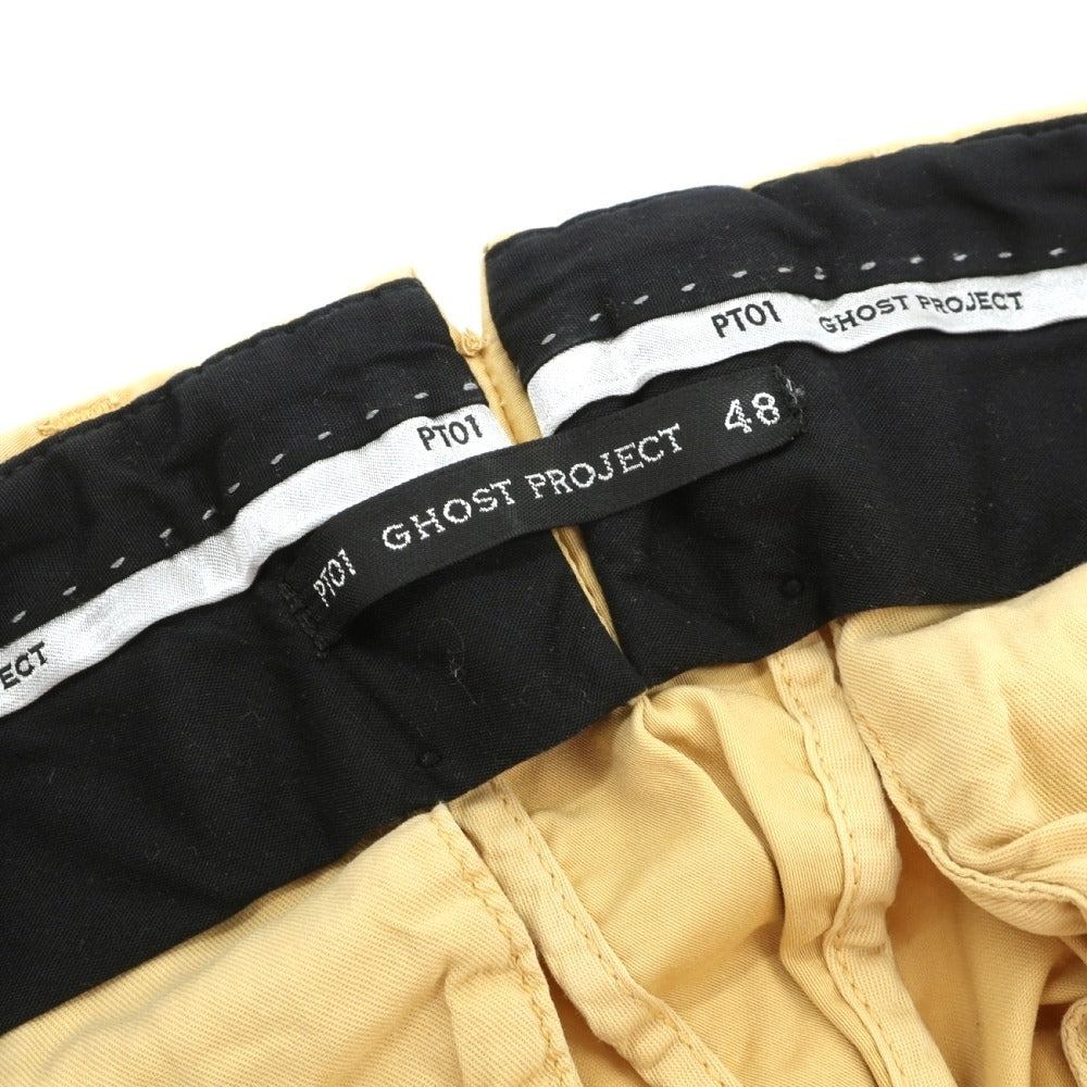 【中古】ピーティーゼロウーノ PT01 VILLE GHOST PROJECT ストレッチコットン カジュアルスラックスパンツ イエロー【サイズ48】【 状態ランクD 】【 メンズ 】