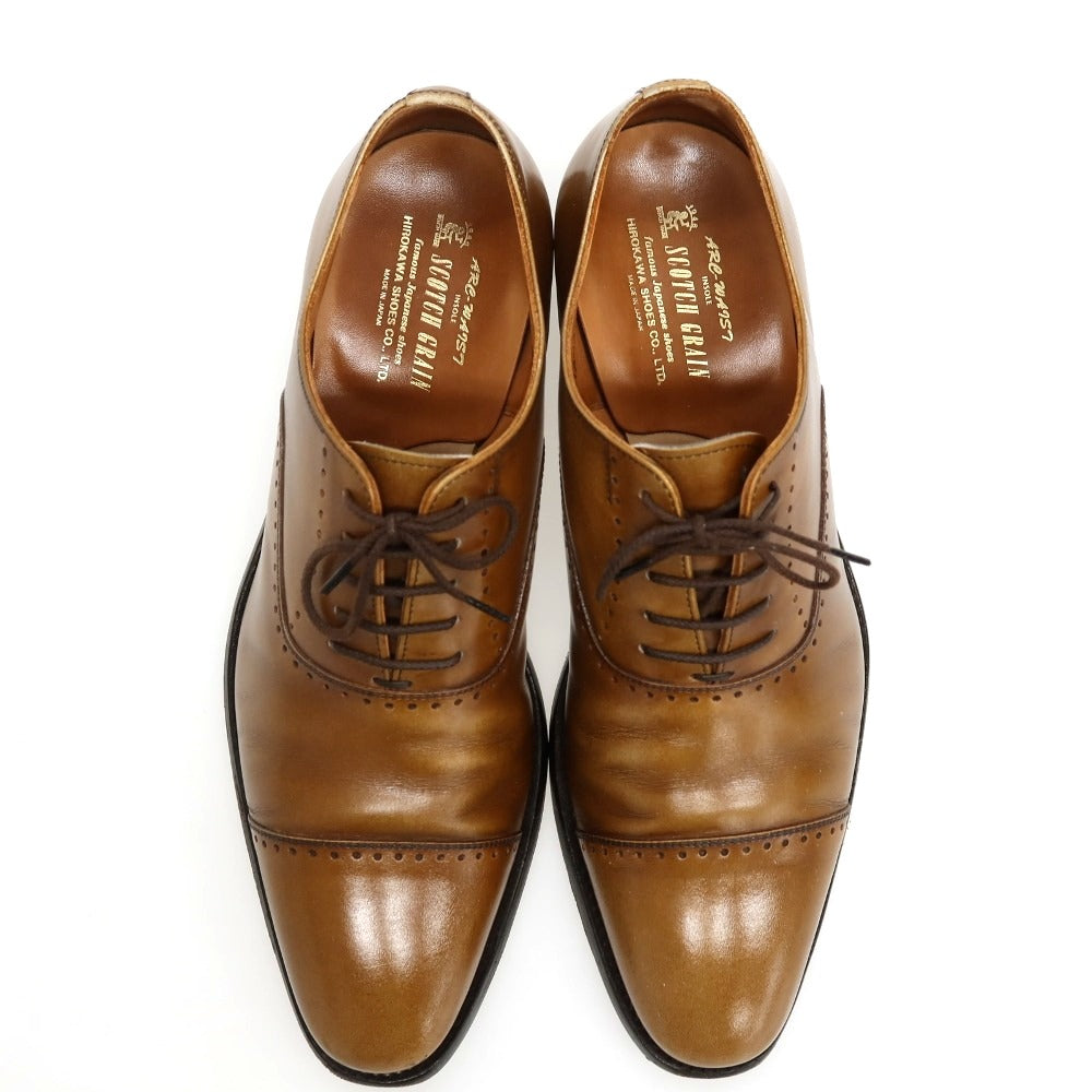 【中古】スコッチグレイン SCOTCH GRAIN カーフ ドレスシューズ ブラウンオーカー【サイズ24 1/2 E】【 状態ランクC 】【 メンズ 】