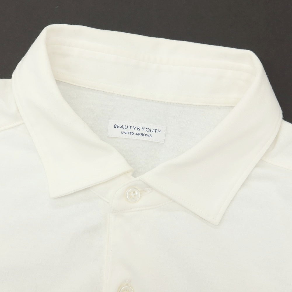 【中古】ビューティアンドユースユナイテッドアローズ BEAUTY&amp;YOUTH UNITED ARROWS コットン 長袖ポロシャツ ホワイト【サイズM】【 状態ランクC 】【 メンズ 】