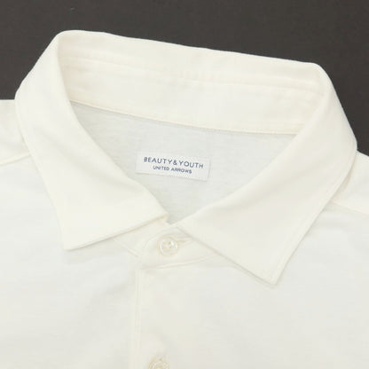【中古】ビューティアンドユースユナイテッドアローズ BEAUTY&amp;YOUTH UNITED ARROWS コットン 長袖ポロシャツ ホワイト【サイズM】【 状態ランクC 】【 メンズ 】