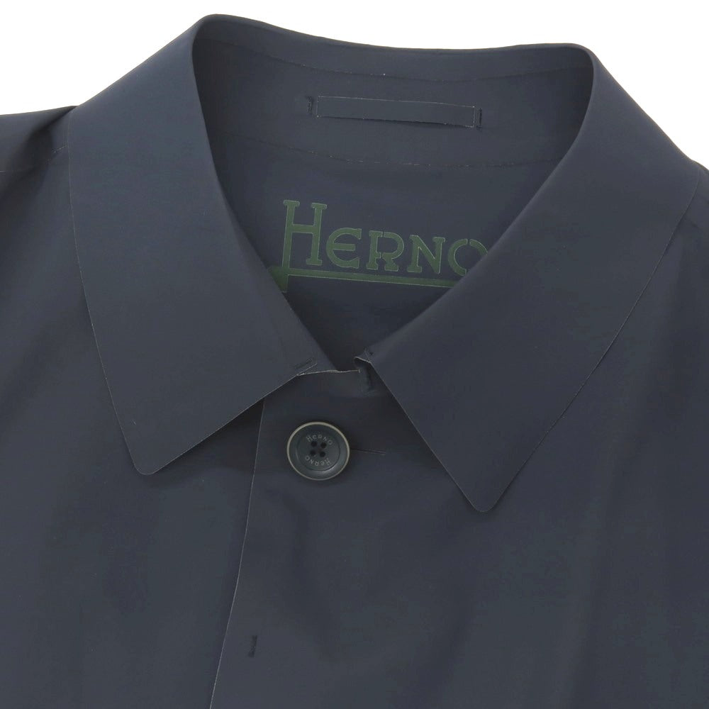 【中古】ヘルノ Herno ナイロン ステンカラーコート ネイビー【サイズ48】【 状態ランクB 】【 メンズ 】