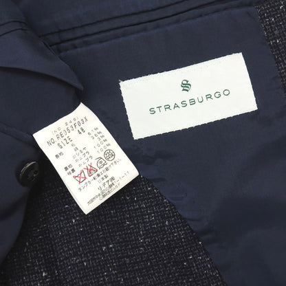 【中古】ストラスブルゴ STRASBURGO ウールシルクカシミヤ 3B テーラードジャケット ネイビー【サイズ48】【 状態ランクB 】【 メンズ 】
