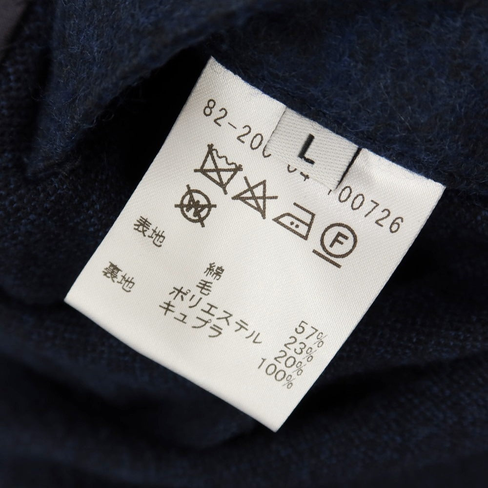 【中古】エストネーション ESTNATION コットンウールポリエステル ジャージー ハウンドトゥース 2B カジュアルジャケット ネイビー【サイズL】【 状態ランクB 】【 メンズ 】
