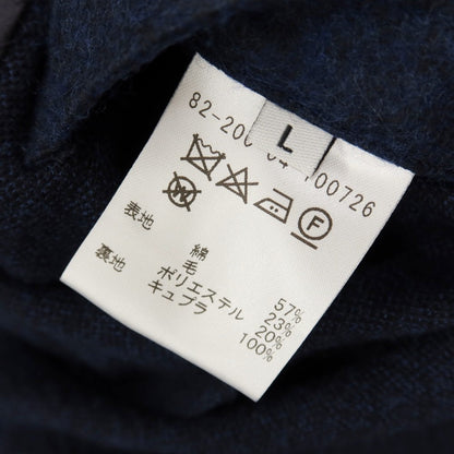 【中古】エストネーション ESTNATION コットンウールポリエステル ジャージー ハウンドトゥース 2B カジュアルジャケット ネイビー【サイズL】【 状態ランクB 】【 メンズ 】