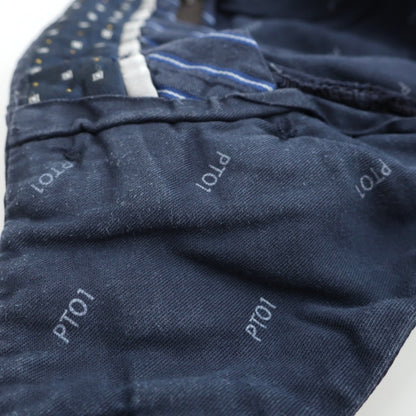 【中古】ピーティーゼロウーノ PT01 bespoke ストレッチコットン カジュアルスラックスパンツ ネイビー【サイズ50】【 状態ランクC 】【 メンズ 】