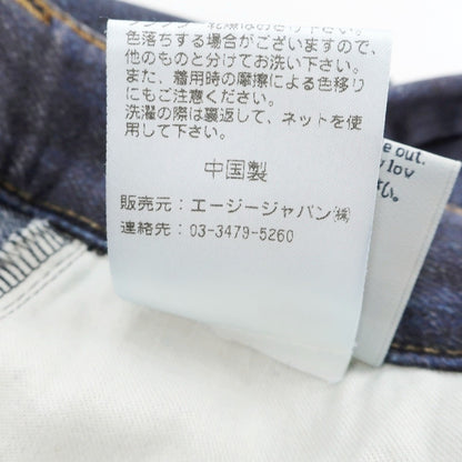 【中古】エージー アドリアーノゴールドシュミット AG Adriano Goldschmied ストレッチコットンレーヨン デニム転写プリント パンツ ネイビー【サイズ32】【 状態ランクB 】【 メンズ 】