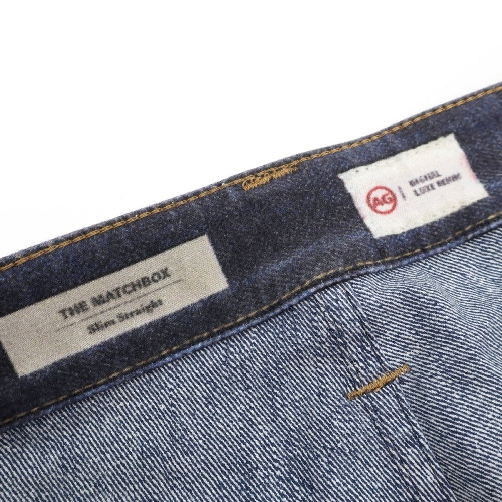 【中古】エージー アドリアーノゴールドシュミット AG Adriano Goldschmied ストレッチコットンレーヨン デニム転写プリント パンツ ネイビー【サイズ32】【 状態ランクB 】【 メンズ 】