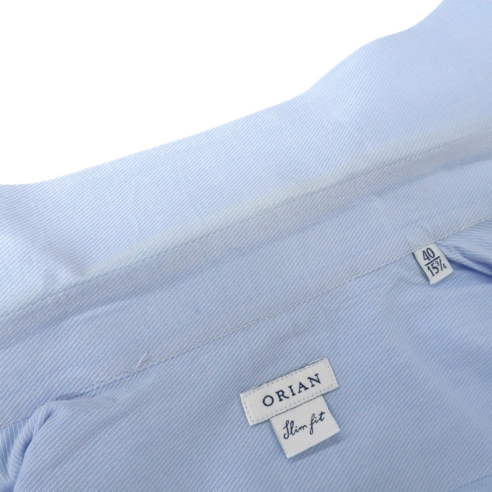【中古】オリアン ORIAN コットン ワイドカラー カルゼ ドレスシャツ ライトブルー【サイズ40】【 状態ランクC 】【 メンズ 】