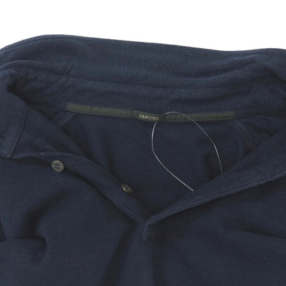【中古】ザノーネ ZANONE コットンウール 長袖ポロシャツ ネイビー【サイズ48】【 状態ランクC 】【 メンズ 】
