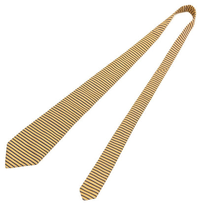 【中古】ドゥシャン DUCHAMP シルク ボーダー柄ネクタイ イエローxネイビー【 状態ランクB 】【 メンズ 】