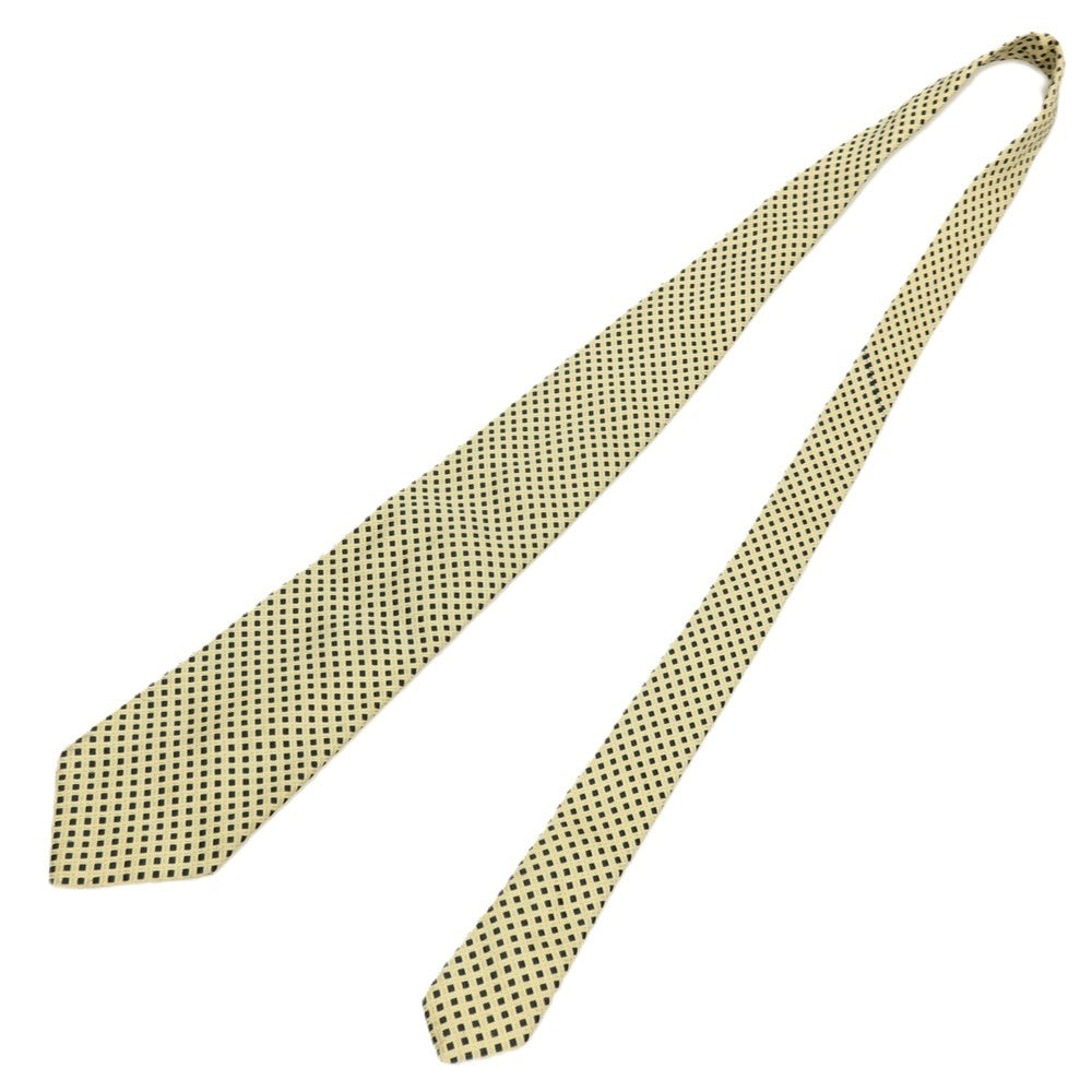 【中古】ニッキー nicky BARNEYS NEW YORK別注 シルク ネクタイ イエローxネイビー【 状態ランクC 】【 メンズ 】