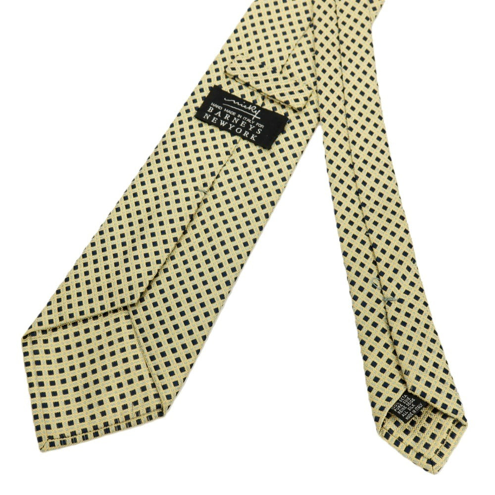 【中古】ニッキー nicky BARNEYS NEW YORK別注 シルク ネクタイ イエローxネイビー【 状態ランクC 】【 メンズ 】