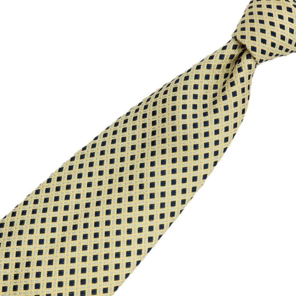 【中古】ニッキー nicky BARNEYS NEW YORK別注 シルク ネクタイ イエローxネイビー【 状態ランクC 】【 メンズ 】