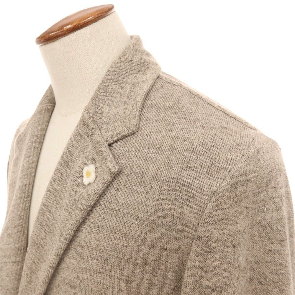 【中古】ラルディーニ LARDINI リネンコットン 2B ニットジャケット ベージュ【サイズM】【 状態ランクB 】【 メンズ 】