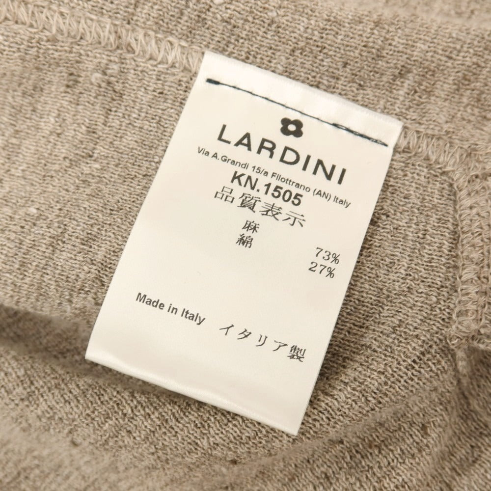 【中古】ラルディーニ LARDINI リネンコットン 2B ニットジャケット ベージュ【サイズM】【 状態ランクB 】【 メンズ 】