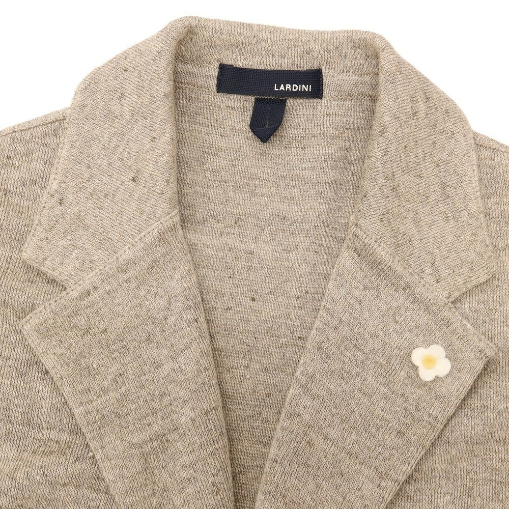 【中古】ラルディーニ LARDINI リネンコットン 2B ニットジャケット ベージュ【サイズM】【 状態ランクB 】【 メンズ 】