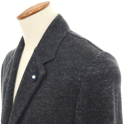 【中古】ラルディーニ LARDINI リネンコットン 2B ニットジャケット ダークグレー【サイズM】【 状態ランクB 】【 メンズ 】