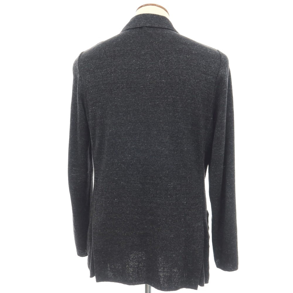 【中古】ラルディーニ LARDINI リネンコットン 2B ニットジャケット ダークグレー【サイズM】【 状態ランクB 】【 メンズ 】