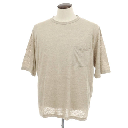 【中古】イレーヴ YLEVE 2026年春夏 リネン系 クルーネック 半袖ポケットTシャツ ベージュ【サイズ表記なし（L位）】【 状態ランクA 】【 メンズ 】