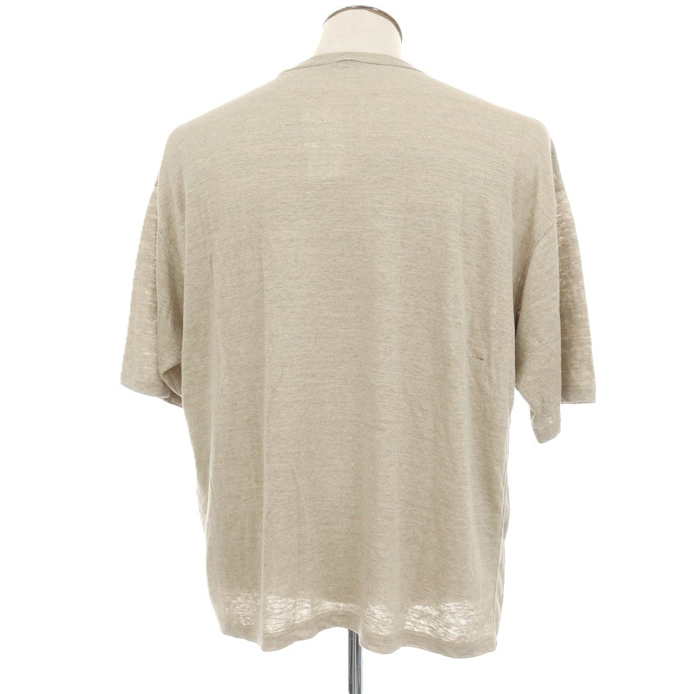 【中古】イレーヴ YLEVE 2026年春夏 リネン系 クルーネック 半袖ポケットTシャツ ベージュ【サイズ表記なし（L位）】【 状態ランクA 】【 メンズ 】
