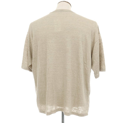 【中古】イレーヴ YLEVE 2026年春夏 リネン系 クルーネック 半袖ポケットTシャツ ベージュ【サイズ表記なし（L位）】【 状態ランクA 】【 メンズ 】