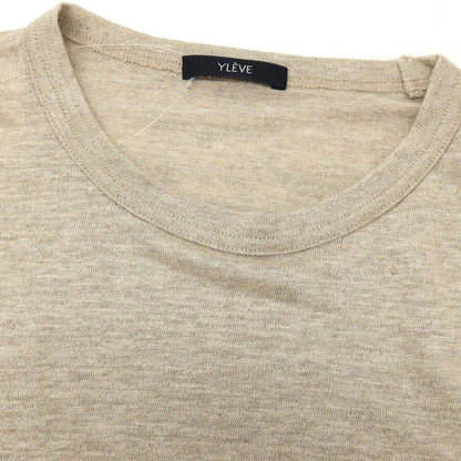 【中古】イレーヴ YLEVE 2026年春夏 リネン系 クルーネック 半袖ポケットTシャツ ベージュ【サイズ表記なし（L位）】【 状態ランクA 】【 メンズ 】