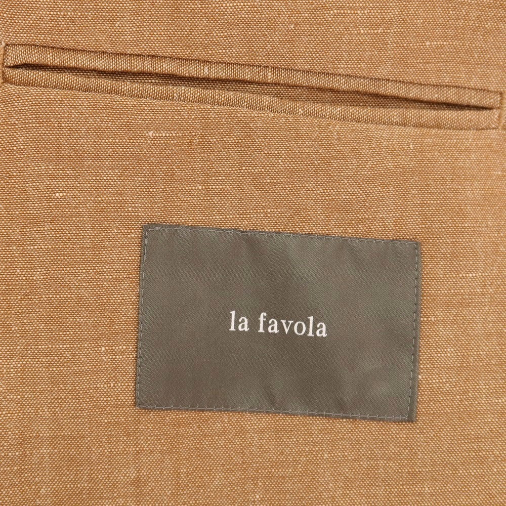 【中古】ラファーボラ La Favola ウールリネン ダブル6B テーラードジャケット オレンジブラウン【サイズ1】【 状態ランクB 】【 メンズ 】