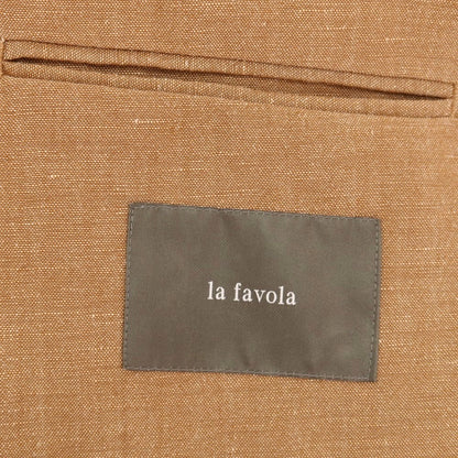 【中古】ラファーボラ La Favola ウールリネン ダブル6B テーラードジャケット オレンジブラウン【サイズ1】【 状態ランクB 】【 メンズ 】