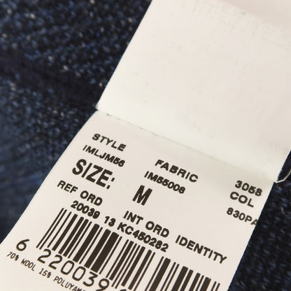 【中古】ラルディーニ LARDINI ウールナイロンシルクヘリンボーン ストライプ 2B ニットジャケット ネイビーxブルー【サイズM】【 状態ランクB 】【 メンズ 】