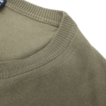 【中古】アレッサンドロルッピ Alessandro Luppi コットン クルーネック ハイゲージ プルオーバーニット オリーブ【サイズ50】【 状態ランクC 】【 メンズ 】