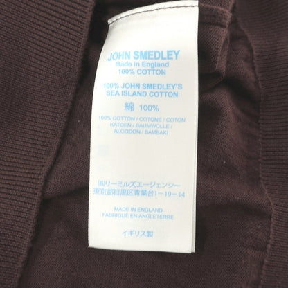 【中古】ジョンスメドレー JOHN SMEDLEY シーアイランドコットン クルーネック ハイゲージ 半袖 プルオーバーニット ブラウン【サイズL】【 状態ランクC 】【 メンズ 】