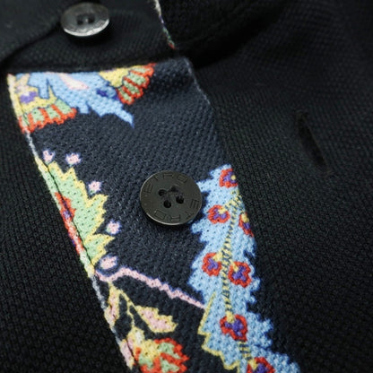 【中古】エトロ ETRO 鹿の子コットン 半袖ポロシャツ ブラック【サイズL】【 状態ランクB 】【 メンズ 】