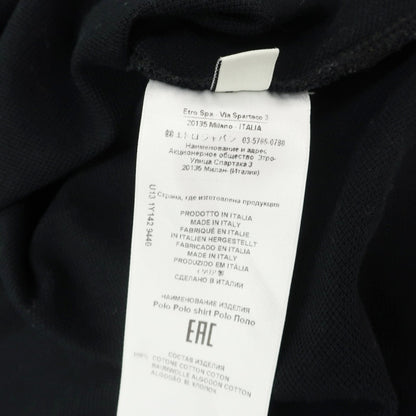 【中古】エトロ ETRO 鹿の子コットン 半袖ポロシャツ ブラック【サイズL】【 状態ランクB 】【 メンズ 】