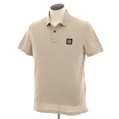 【中古】ストーンアイランド STONE ISLAND 鹿の子コットン 半袖ポロシャツ ベージュ【サイズL】【 状態ランクB 】【 メンズ 】