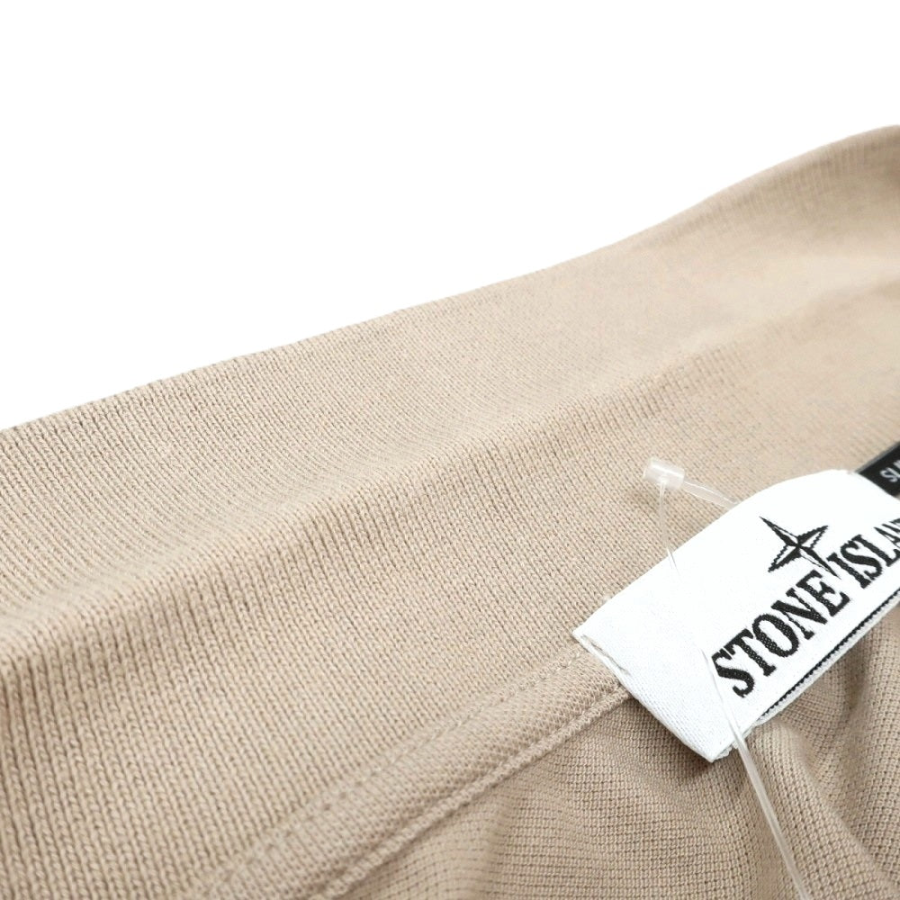 【中古】ストーンアイランド STONE ISLAND 鹿の子コットン 半袖ポロシャツ ベージュ【サイズL】【 状態ランクB 】【 メンズ 】