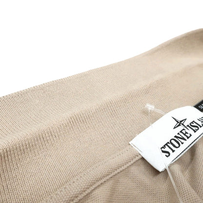 【中古】ストーンアイランド STONE ISLAND 鹿の子コットン 半袖ポロシャツ ベージュ【サイズL】【 状態ランクB 】【 メンズ 】