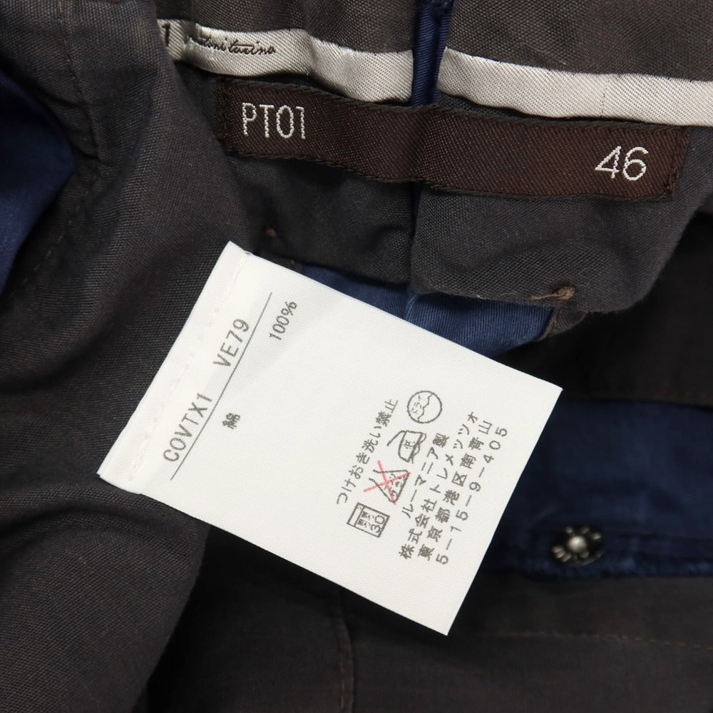 【中古】ピーティーゼロウーノ PT01 コットン カジュアルスラックスパンツ ネイビー【サイズ46】【 状態ランクC 】【 メンズ 】