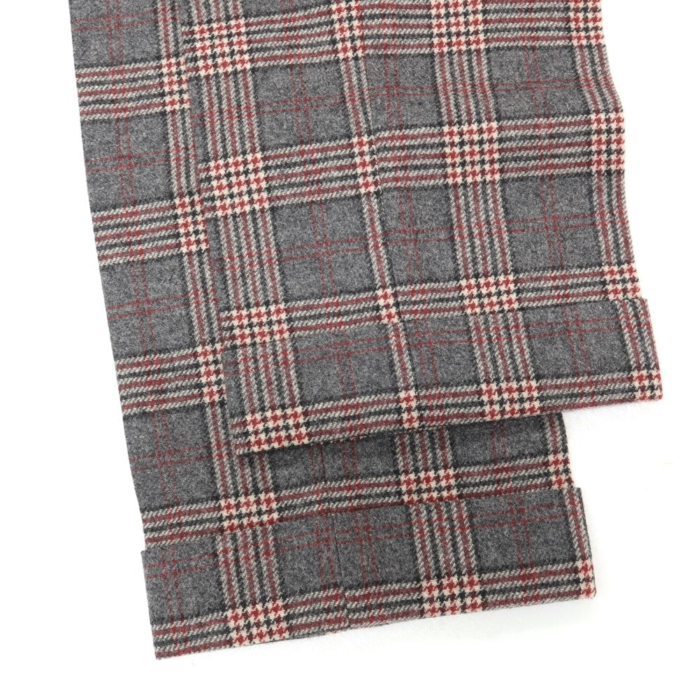 【中古】ジーティーアー G.T.A BEAMS F別注 ウール チェック カジュアルスラックスパンツ グレーxレッド【サイズ44】【 状態ランクB 】【 メンズ 】