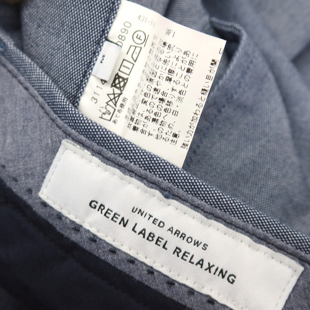 【中古】グリーンレーベルリラクシング green label relaxing ストレッチ コットンポリエステル カジュアルスラックスパンツ ネイビーブルー【サイズM】【 状態ランクB 】【 メンズ 】