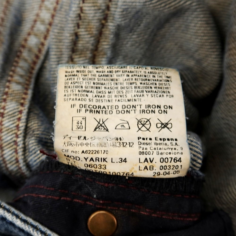 【中古】ディーゼル DIESEL コットン デニムパンツ ジーンズ ブルーネイビー【サイズ29】【 状態ランクC 】【 メンズ 】