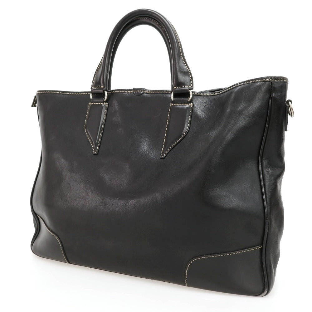 【中古】ステファノマーノ STEFANOMANO レザー ブリーフケース ブラック【 状態ランクD 】【 メンズ 】