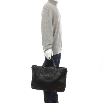 【中古】ステファノマーノ STEFANOMANO レザー ブリーフケース ブラック【 状態ランクD 】【 メンズ 】