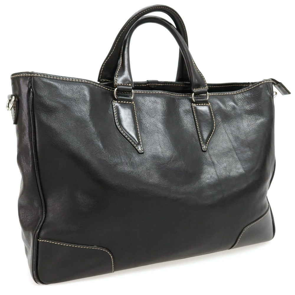 【中古】ステファノマーノ STEFANOMANO レザー ブリーフケース ブラック【 状態ランクD 】【 メンズ 】
