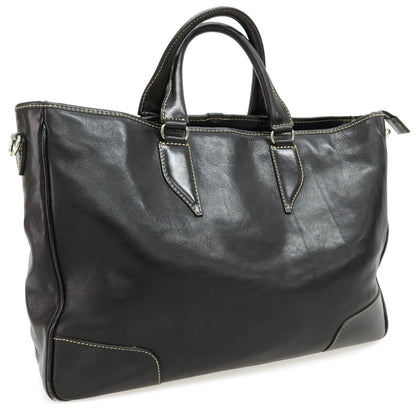 【中古】ステファノマーノ STEFANOMANO レザー ブリーフケース ブラック【 状態ランクD 】【 メンズ 】