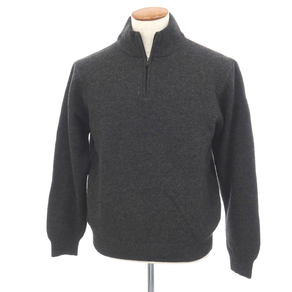 【中古】コルネリアーニ CORNELIANI ウール ハーフジップ スタンドカラー プルオーバーニット チャコールグレー【サイズ48】【 状態ランクB 】【 メンズ 】