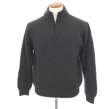 【中古】コルネリアーニ CORNELIANI ウール ハーフジップ スタンドカラー プルオーバーニット チャコールグレー【サイズ48】【 状態ランクB 】【 メンズ 】