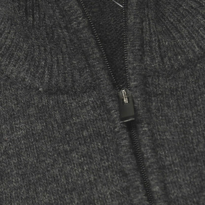 【中古】コルネリアーニ CORNELIANI ウール ハーフジップ スタンドカラー プルオーバーニット チャコールグレー【サイズ48】【 状態ランクB 】【 メンズ 】